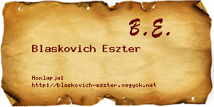 Blaskovich Eszter névjegykártya